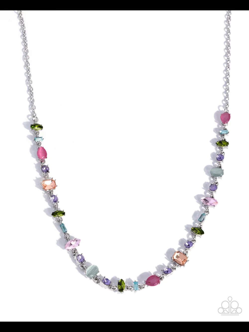 Generous Gigue Multicolor Crystal Link Necklace and Bracelet Set - Women Jewelry